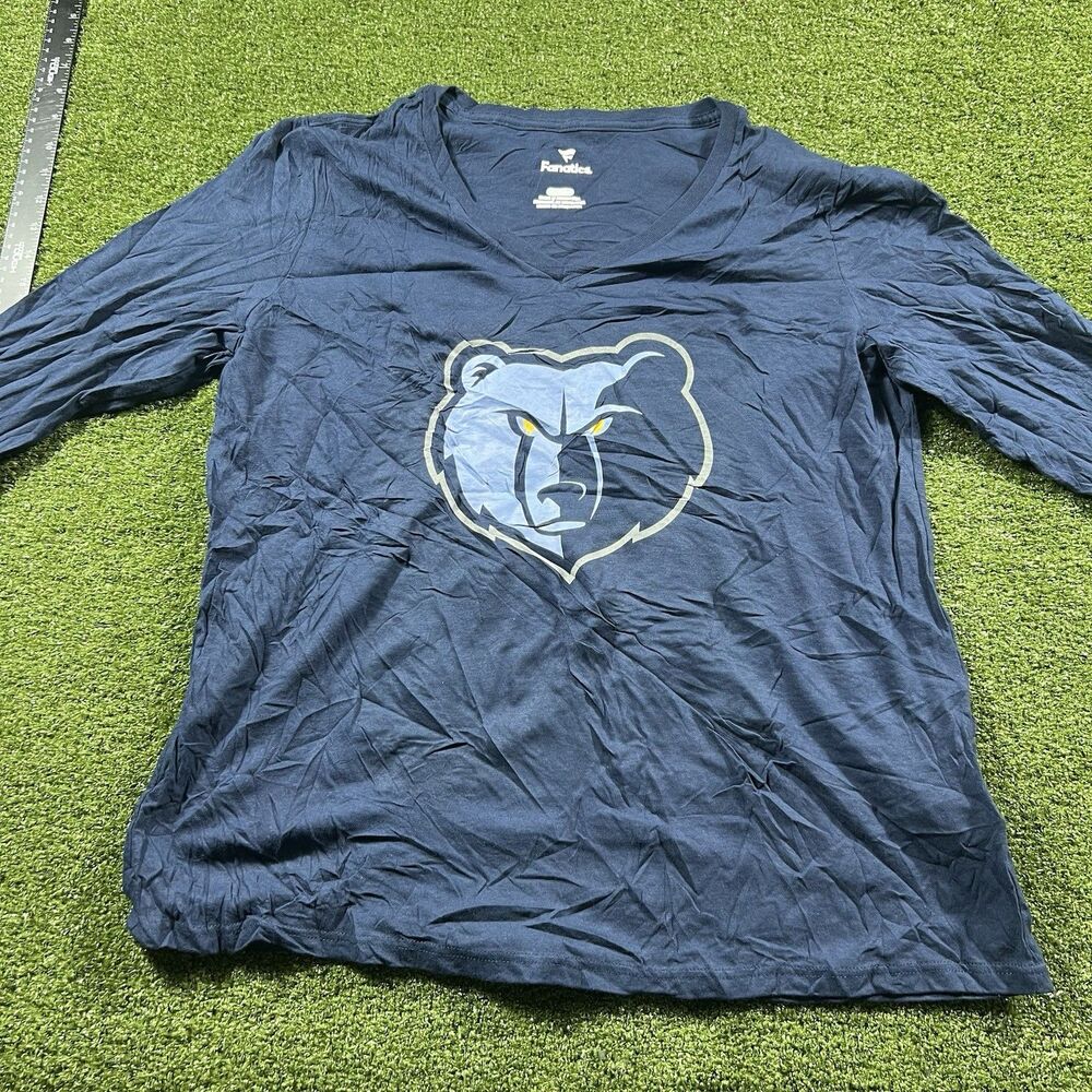 MEMPHIS GRIZZLIES NBA FANATICS PRIMARY LONG SLEEVE V-NECK SHIRT WOMENS XL NWOT
